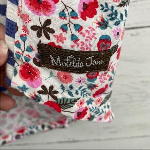 Matilda Jane Wish You Were Here Floral Striped Top Small - Picture 3 of 12